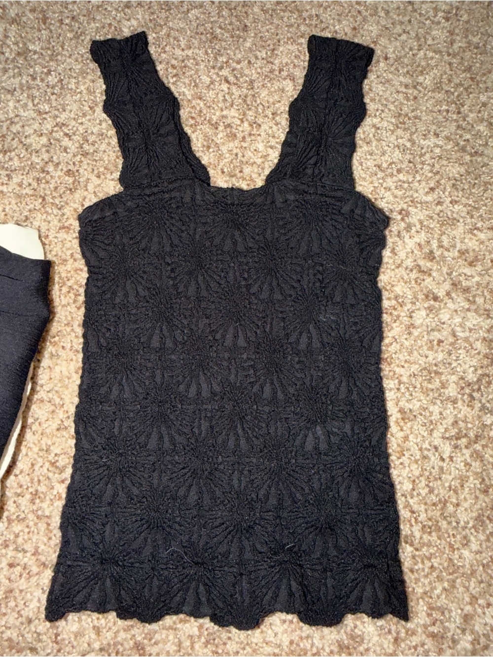 Black Crochet Tank Top - Women's Sleeveless Knit Top alta